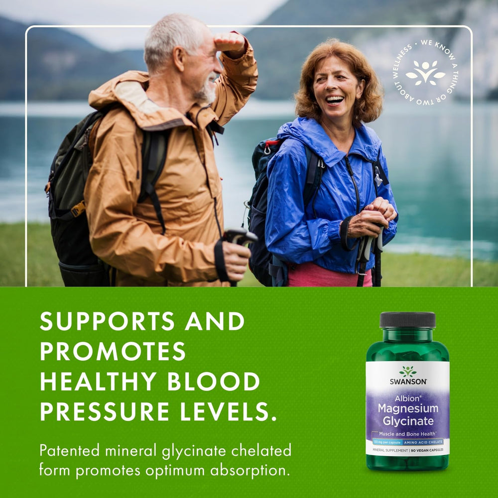 Swanson supplement facts panel image with magnesium glycinate details