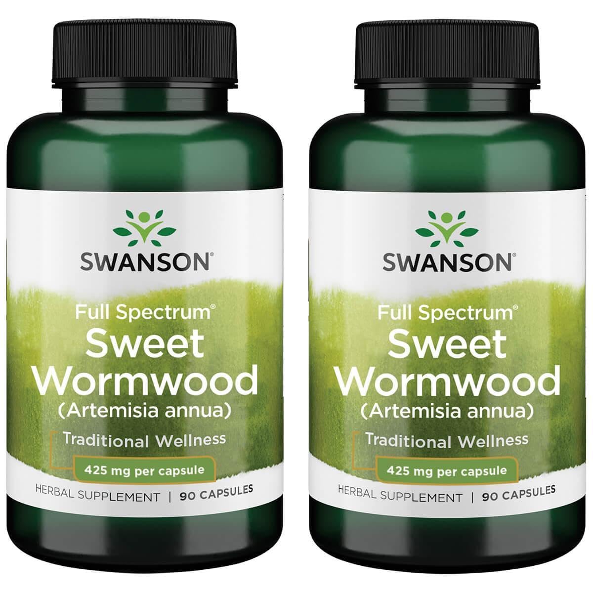 Swanson Sweet Wormwood bottle label highlighting GI health support