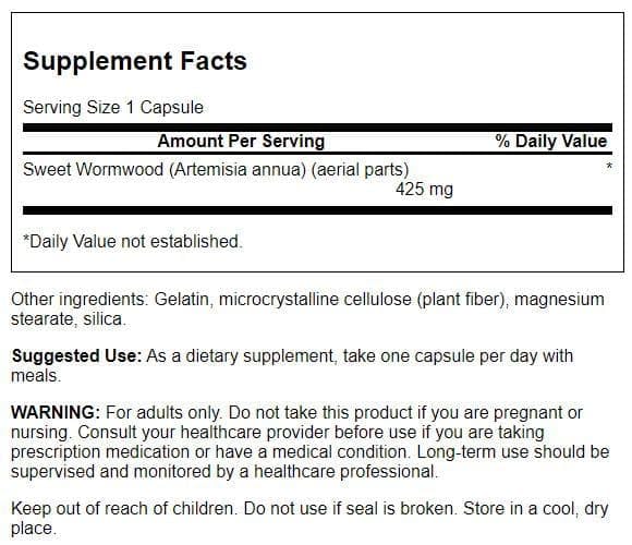Swanson Sweet Wormwood capsules ready for daily digestive routine