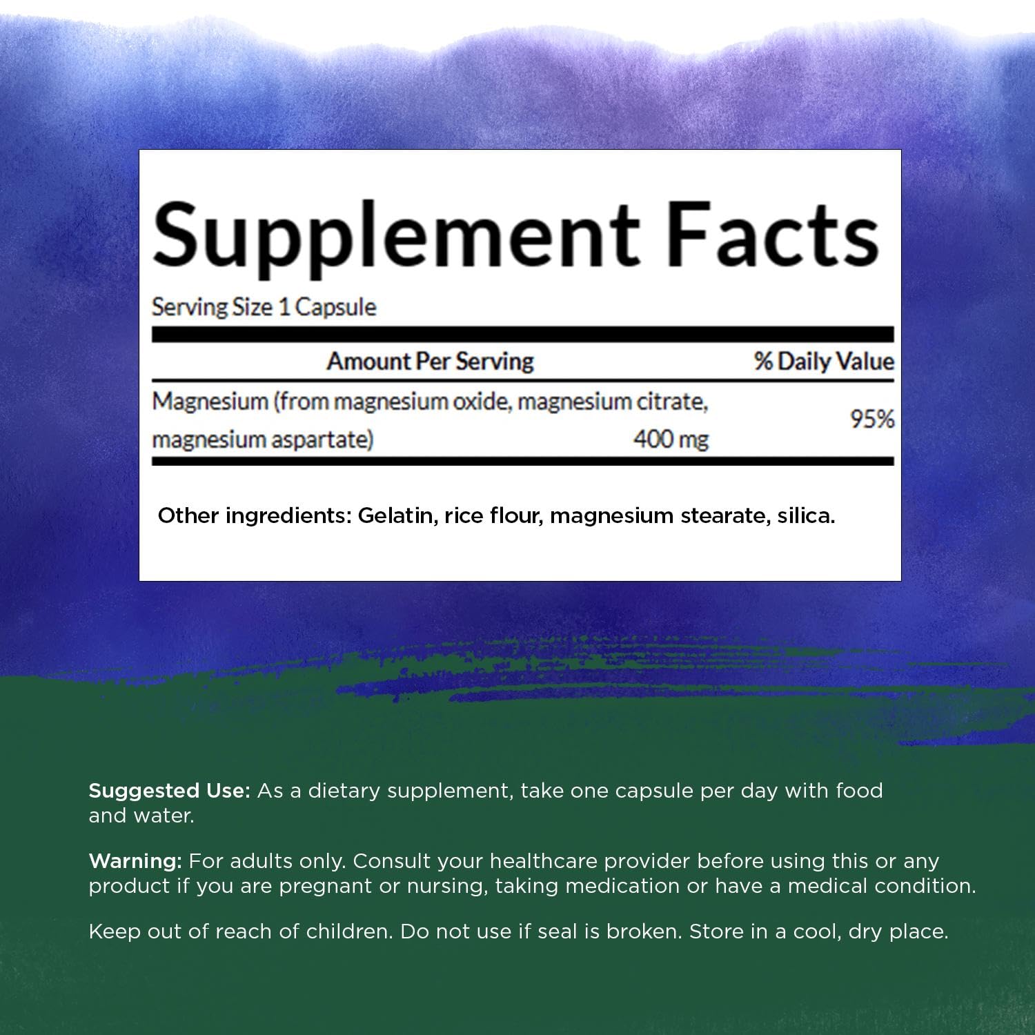 Close-up of Swanson Triple Magnesium Complex capsules for easy daily use