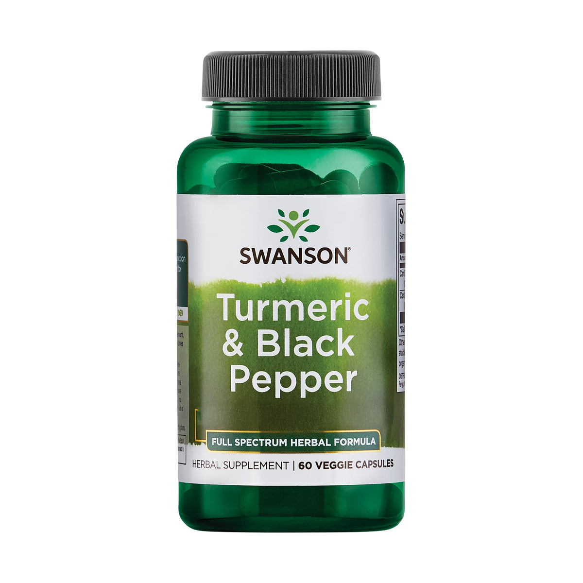 Swanson turmeric black pepper bottle with capsules for enhanced absorption and daily support