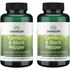 Swanson Turmeric & Black Pepper bottle showing antioxidant support for daily wellness.