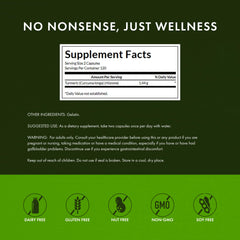 Swanson Turmeric label detail noting non-GMO and gluten-free features.