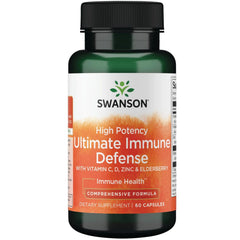 Swanson Ultimate Immune Defense bottle front view signaling robust daily immune support