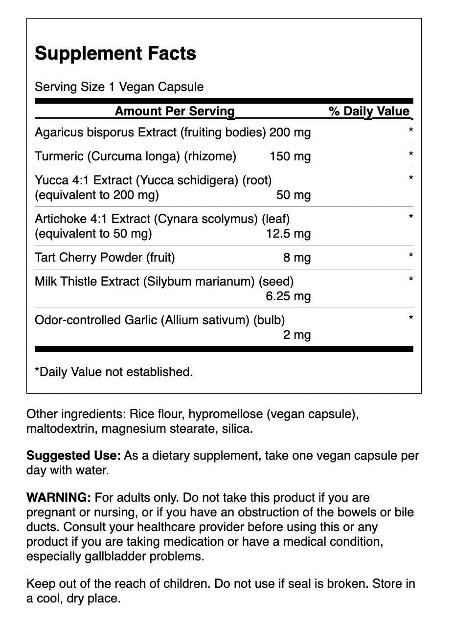 Swanson Uric Acid Cleanse bottle back label with ingredients and usage details for daily support.