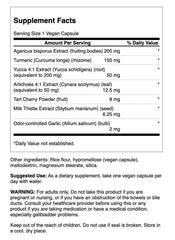 Swanson Uric Acid Cleanse bottle back label with ingredients and usage details for daily support.