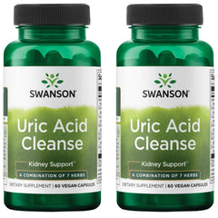 Swanson Uric Acid Cleanse bottle front shows 60 veggie capsules for daily support.