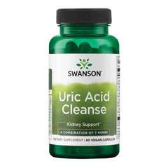 Swanson Uric Acid Cleanse bottle shown on a kitchen counter for daily kidney support