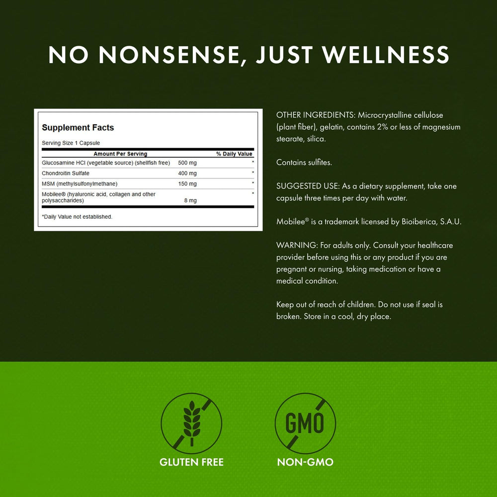 Swanson Vegetarian glucosamine shells-free capsules for sensitive diets