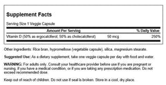 Swanson Vitamin D Complex bottle label highlighting D2 and D3 blend for bone support