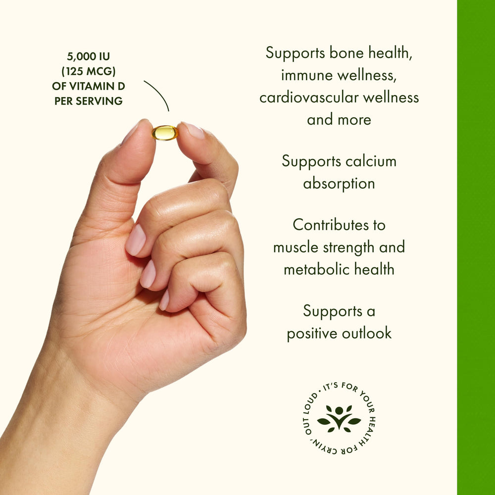 Bottle with bone health illustration for teeth and bone support.