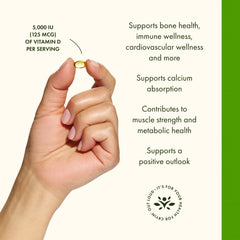 Bottle with bone health illustration for teeth and bone support.