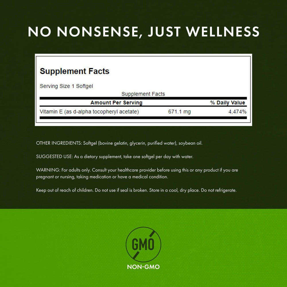 Swanson Vitamin E full-spectrum formula label highlighting plant-based ingredients