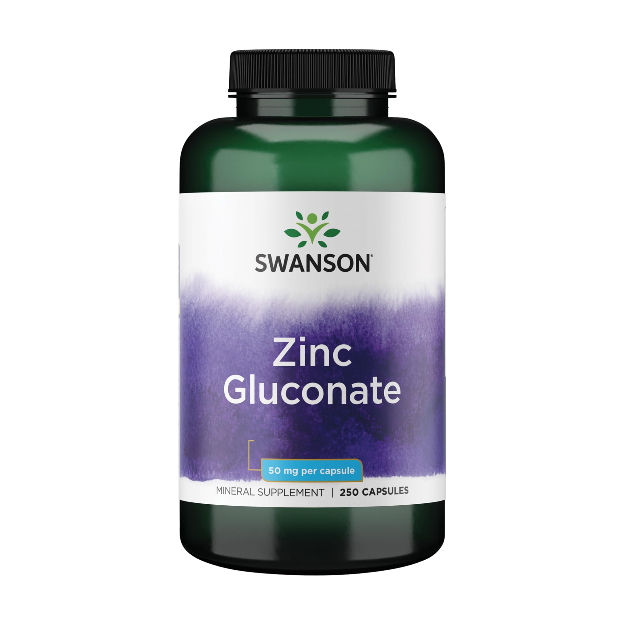 Swanson Zinc Gluconate capsules in bottle for daily immune support