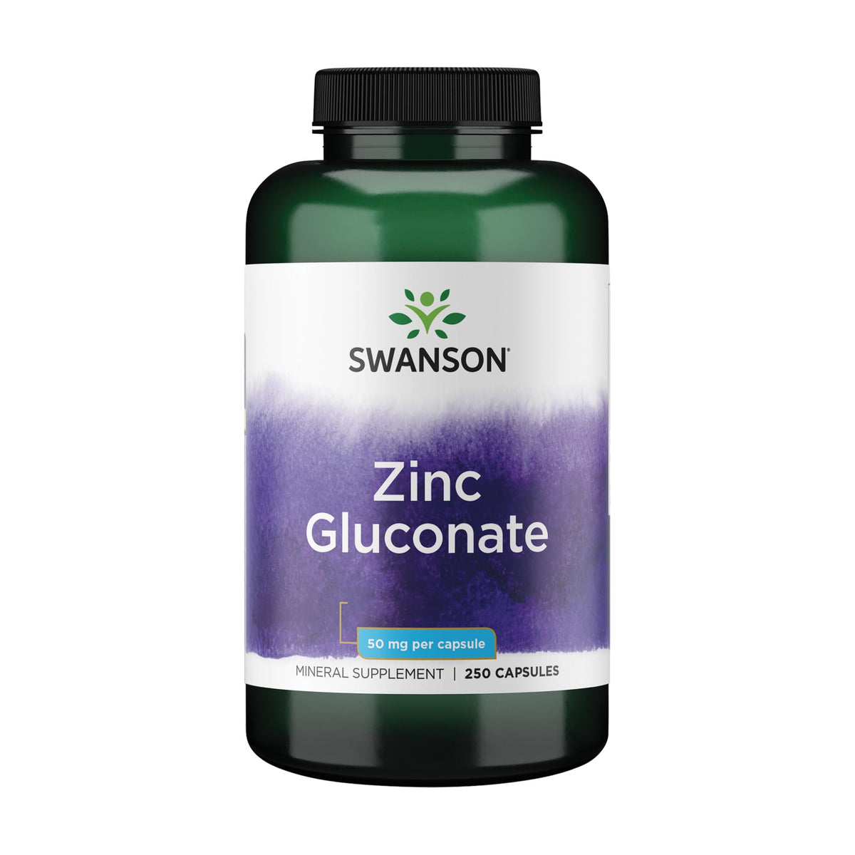Swanson Zinc Gluconate capsules in bottle for daily immune support