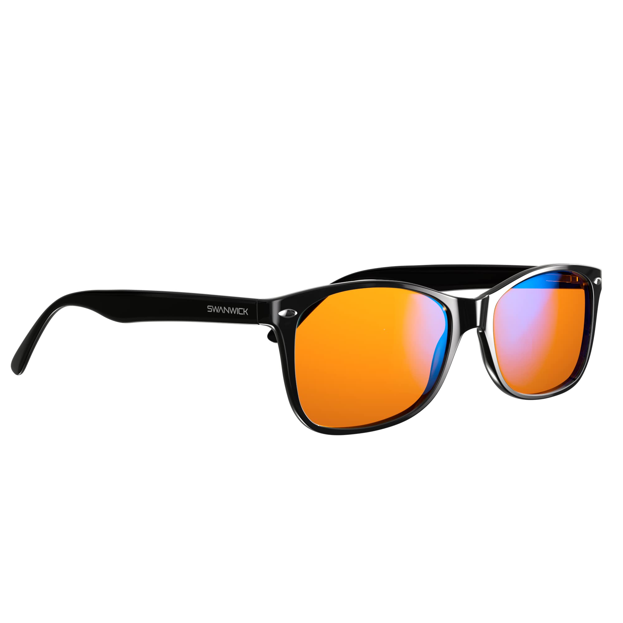 Swanwick Classic Night orange tinted lenses filtering blue light and enhancing contrast after dark