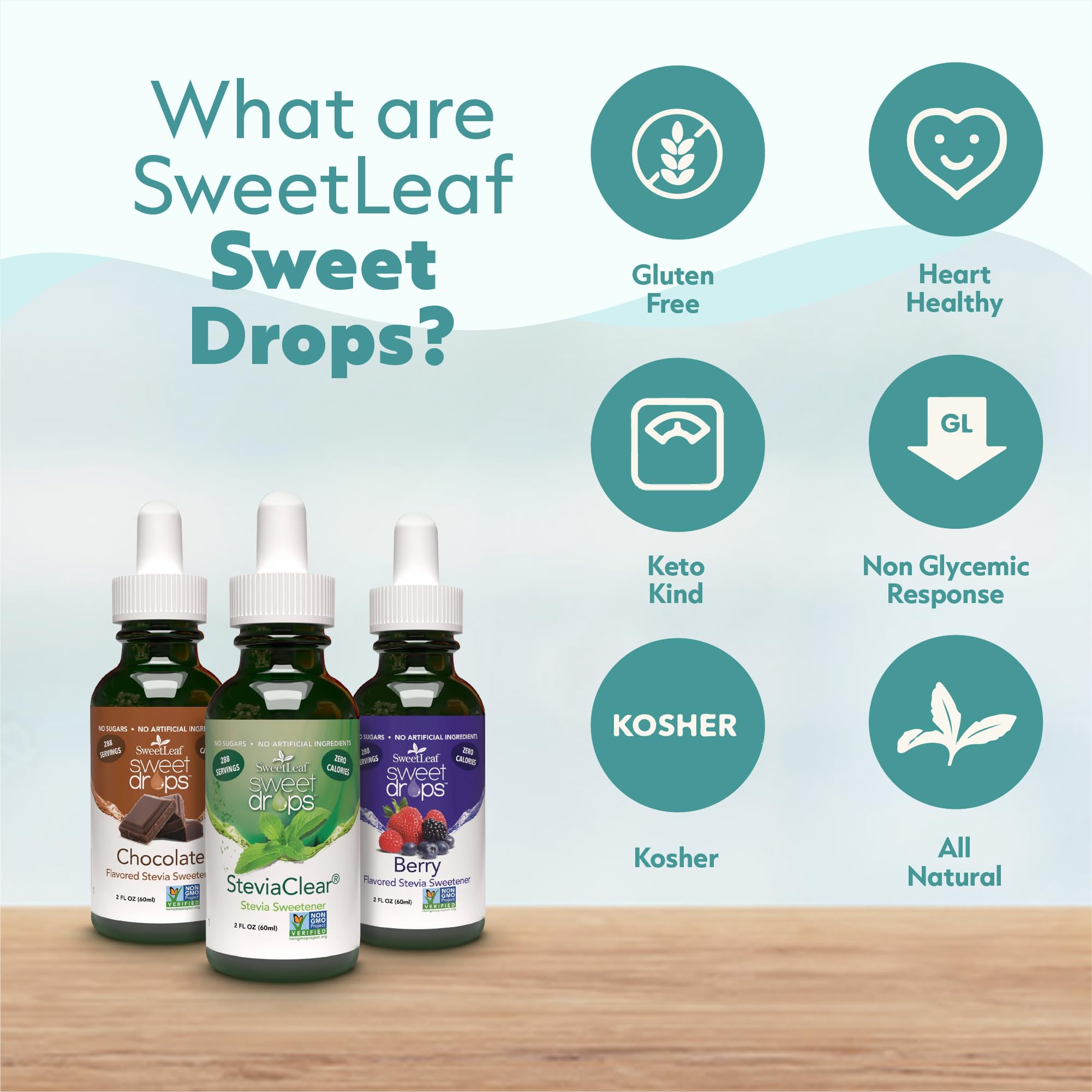 SweetLeaf SteviaClear awards badge indicating award-winning taste