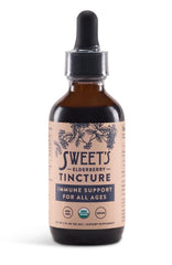 Sweet's Elderberry Tincture bottle with dropper for on-the-go immune support