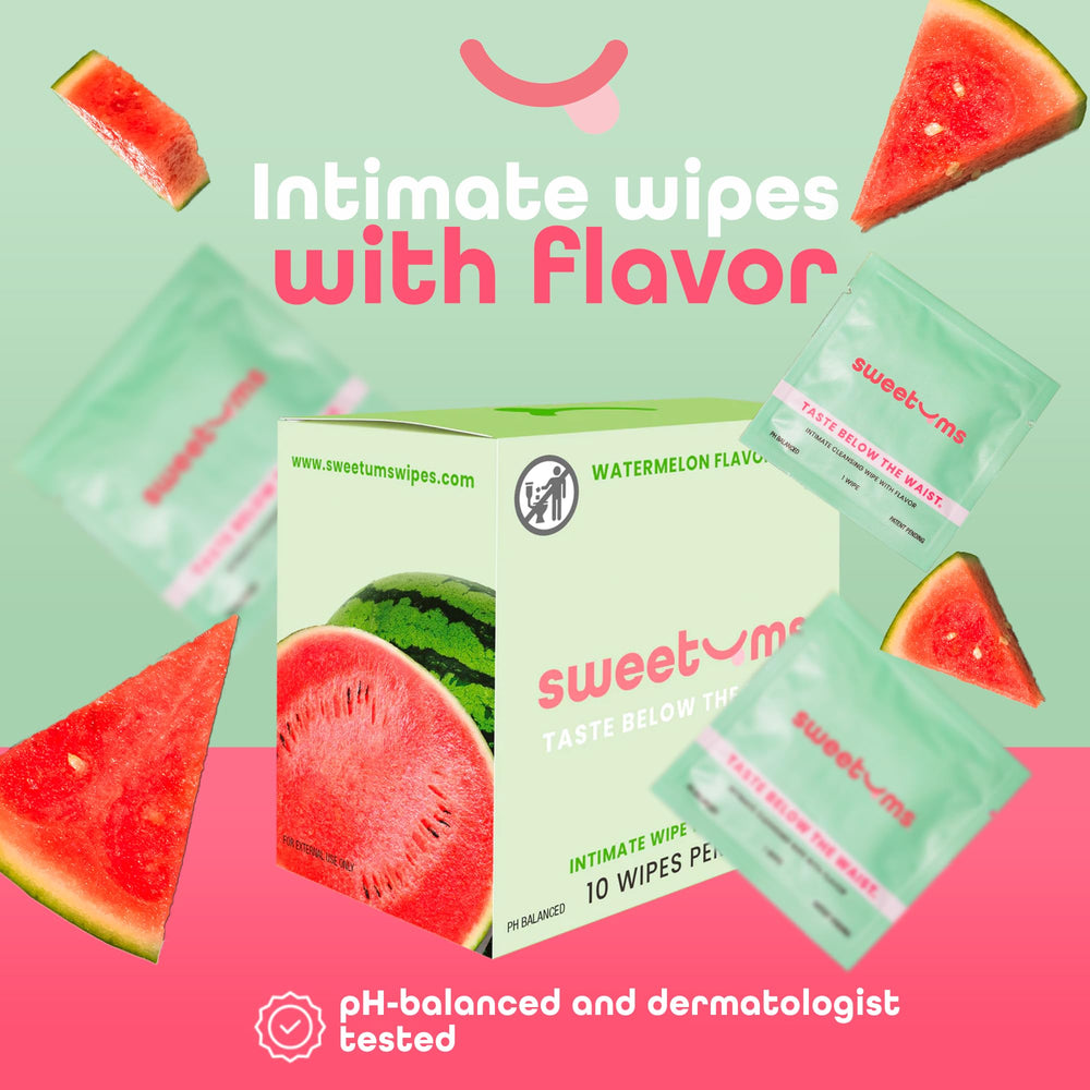 Sweetums Watermelon wipes ready for travel or purse use for a quick refresh.