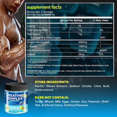 Swing Arm Creatine Monohydrate Gummies close-up highlights blueberry flavor and easy daily use.