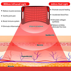 Close-up of SWIRISE 660nm red and 850nm NIR LEDs for targeted light therapy