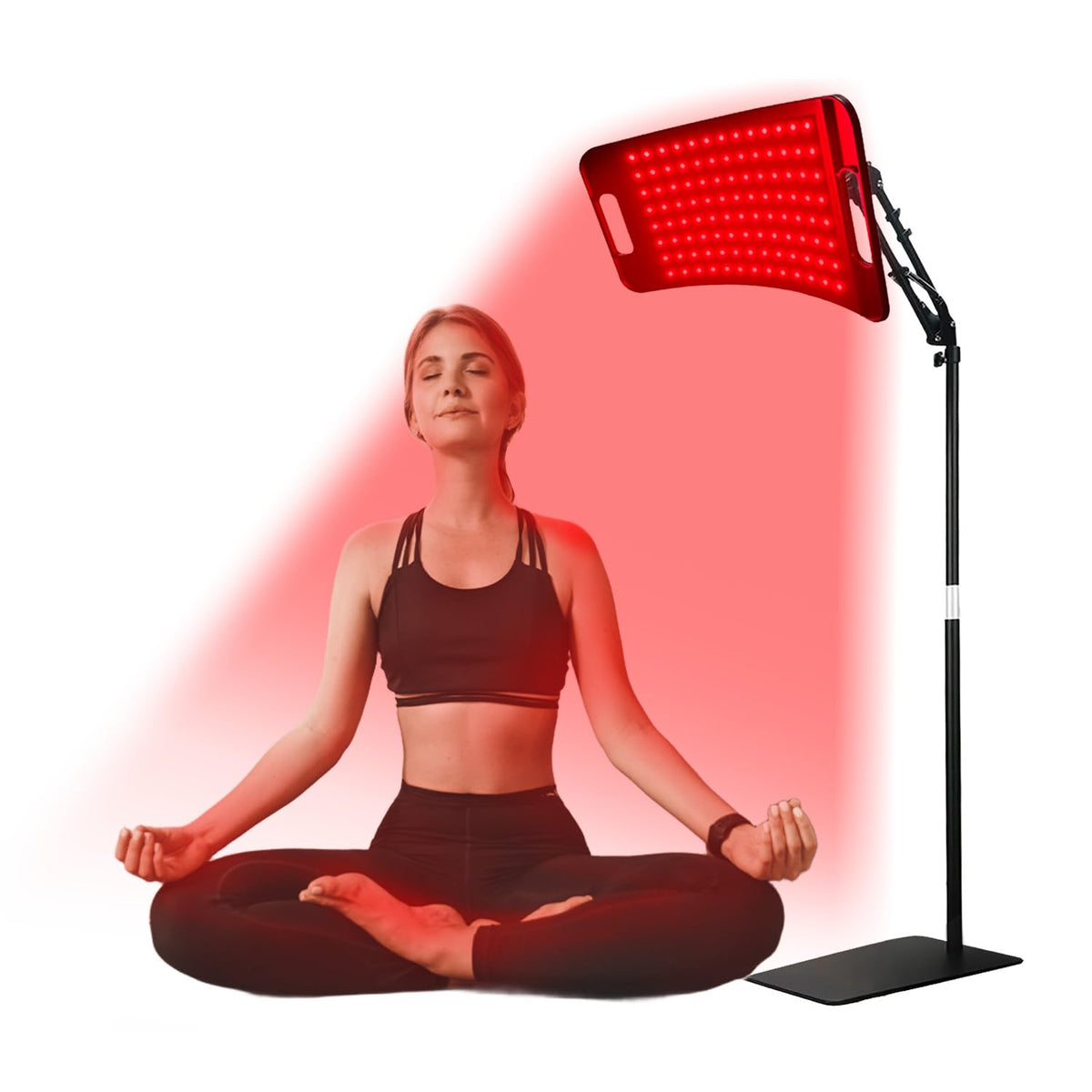 SWIRISE infrared panel on a stand ready for at-home sessions