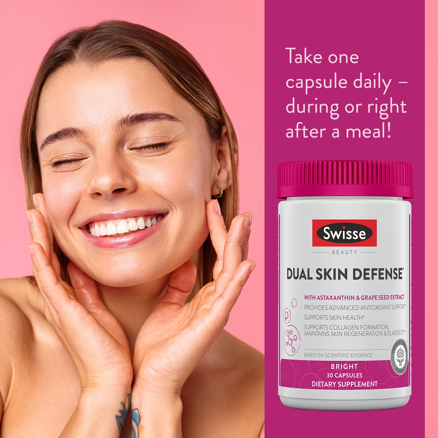 Lifestyle scene showing moisturized skin with a healthy glow