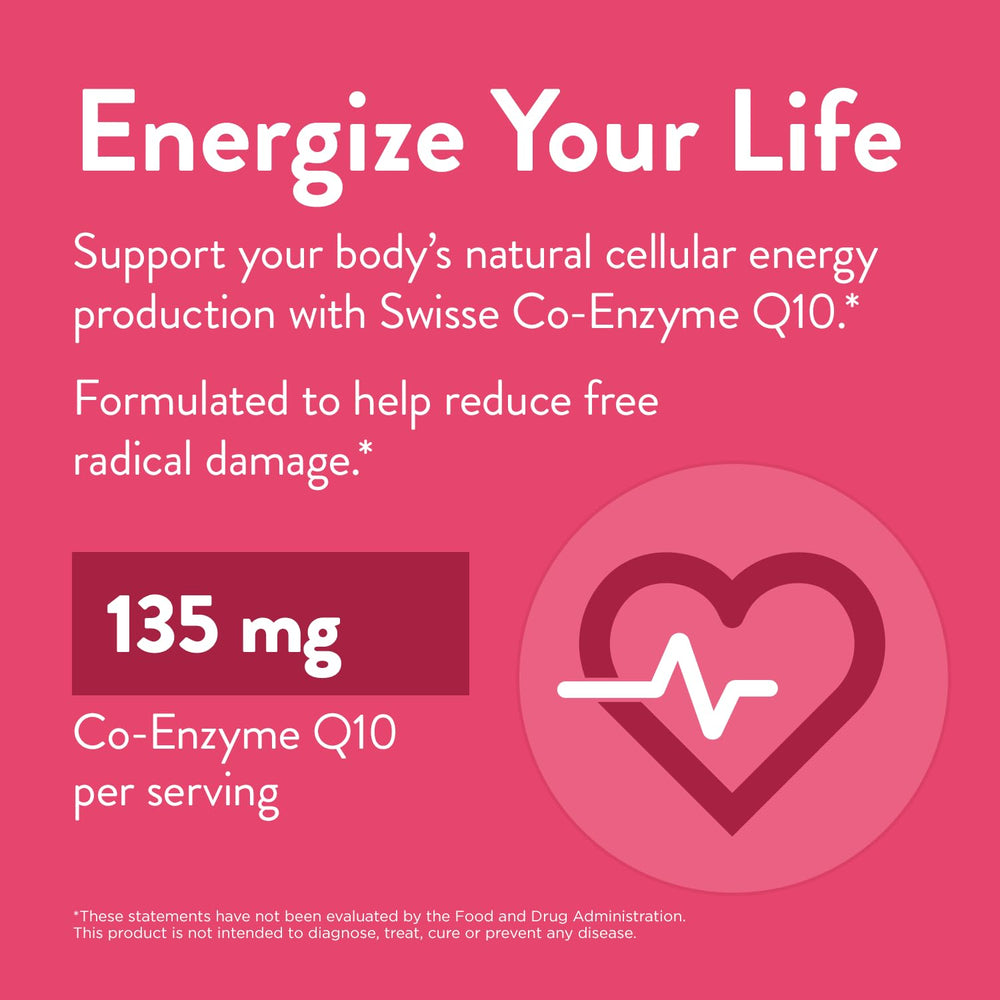 Swisse CoQ10 heart health visual emphasizing cardiovascular wellness.