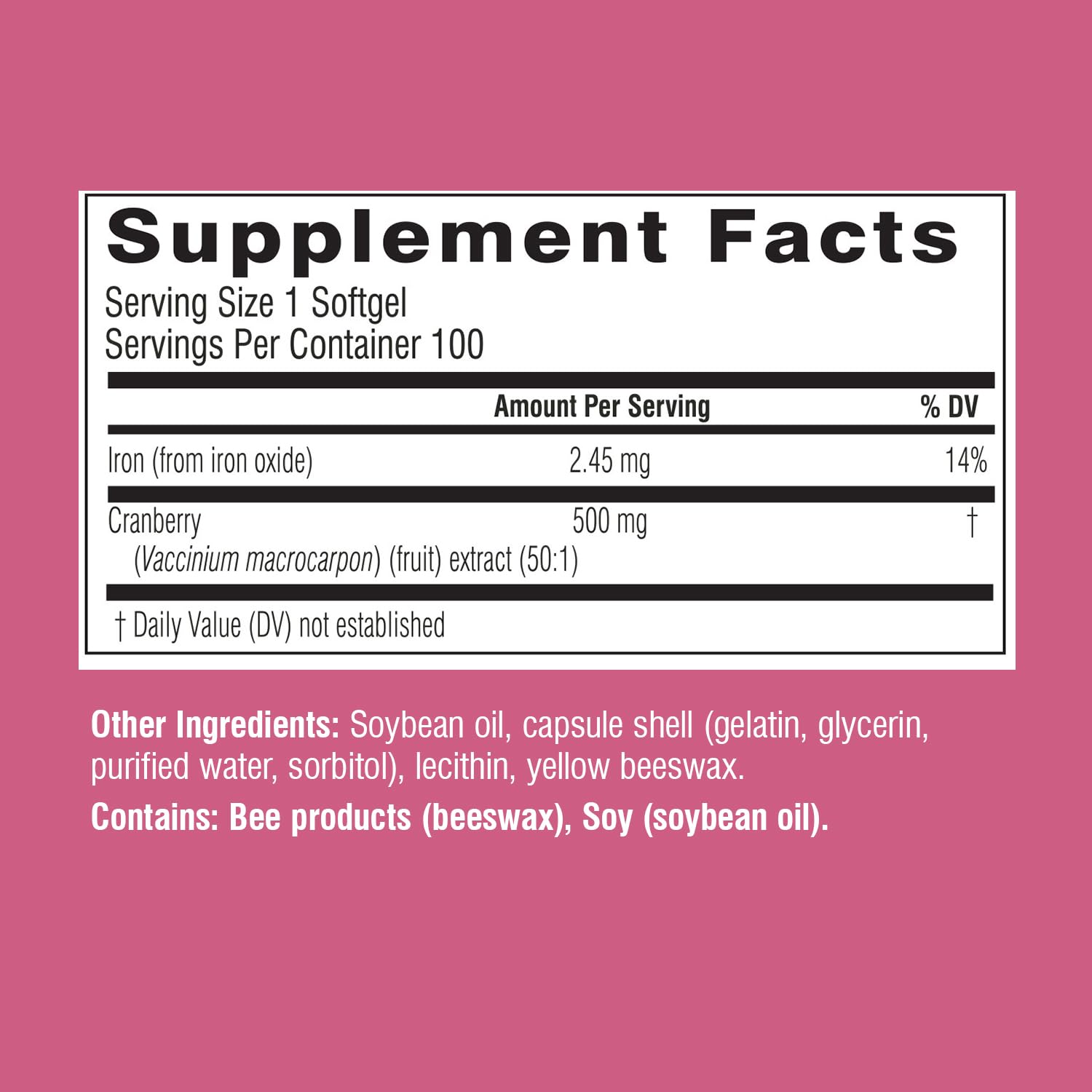 Swisse cranberry capsules aid bladder and kidney support with PACran extract.