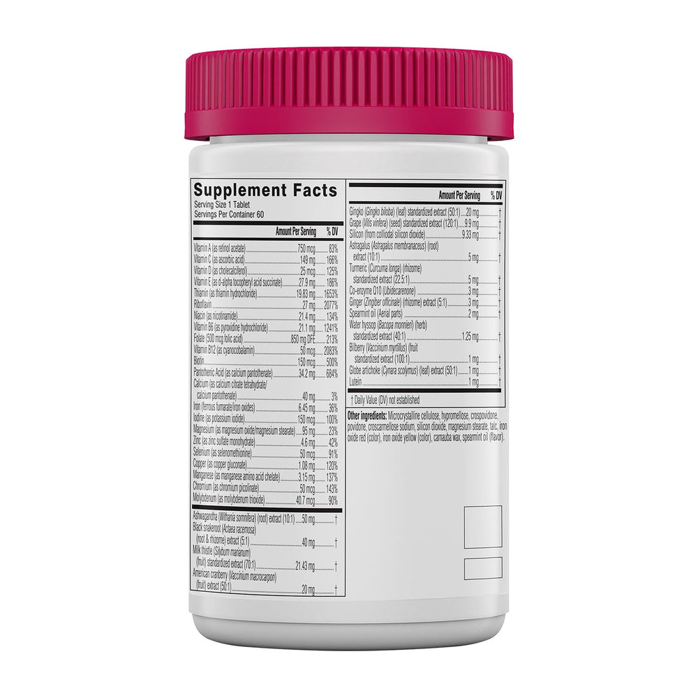 Swisse daily multivitamin packaging box, shows 60-tablet supply for routine use.