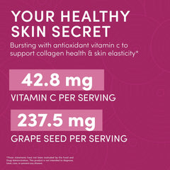 Swisse grape seed polyphenols visual highlighting antioxidant components and vitamin C synergy.
