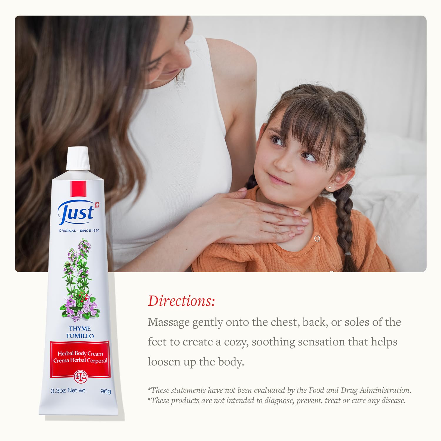 Illustration shows camphor and herbal oils blend for a calming massage.