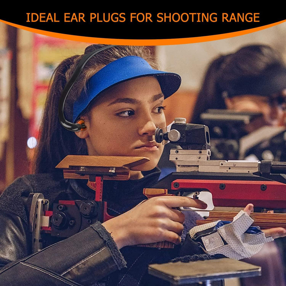 SWJDSSSSPBTLPYSL ear plugs in use at a shooting range for noise suppression
