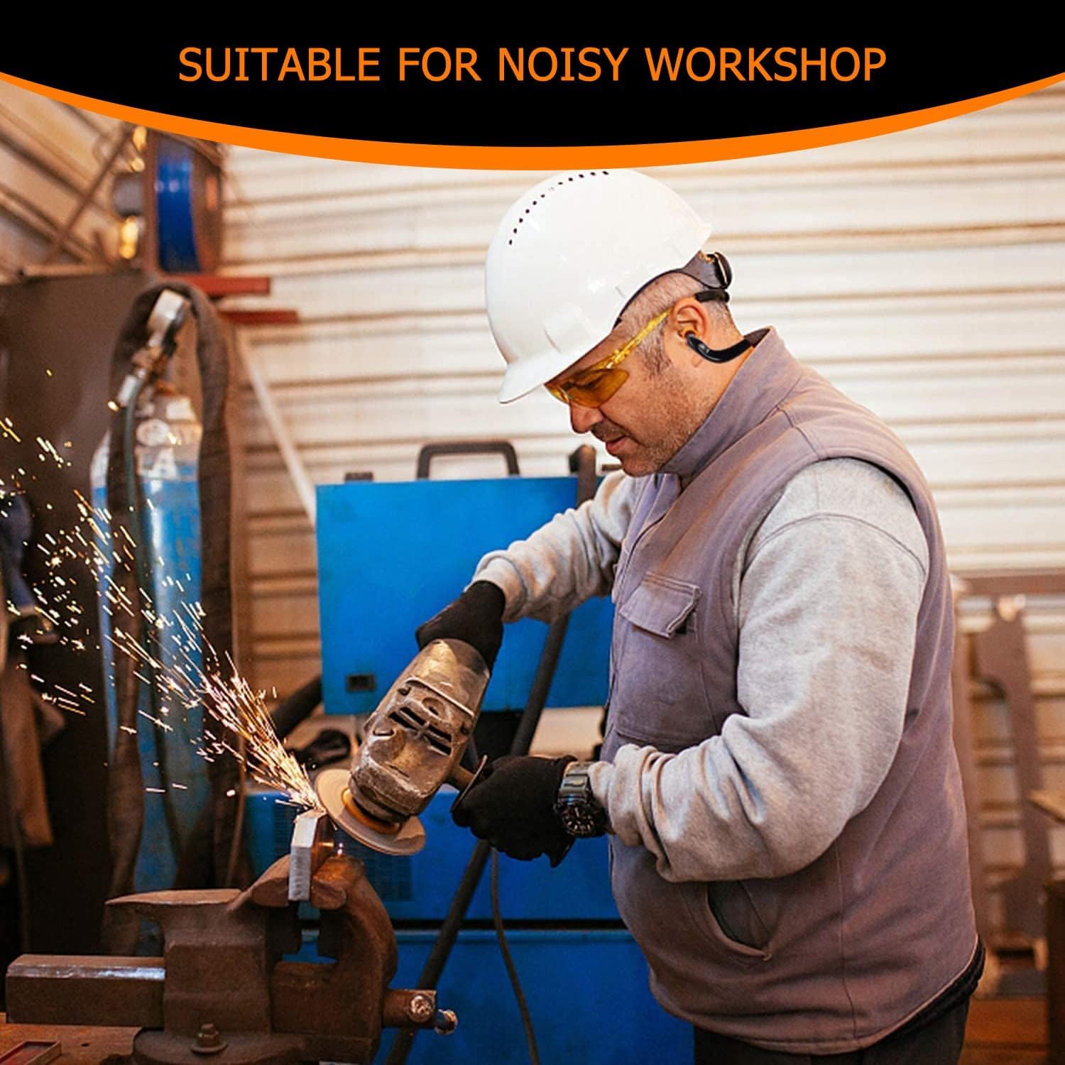 SWJDSSSSPBTLPYSL reusable ear plugs demonstrated in action for hearing protection