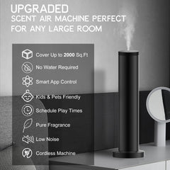 Swuvuxo diffuser shown with Smart Life app control on smartphone