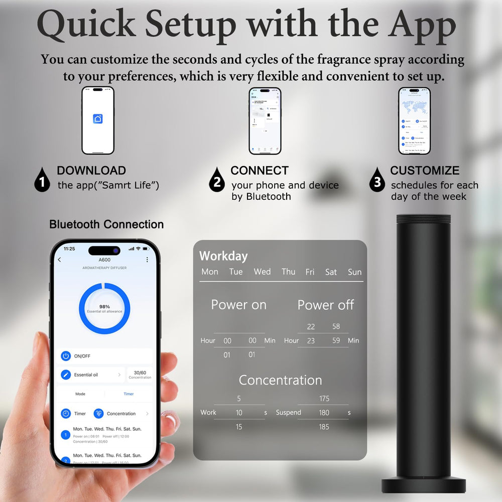Swuvuxo diffuser operates quietly under 25dB for peaceful spaces
