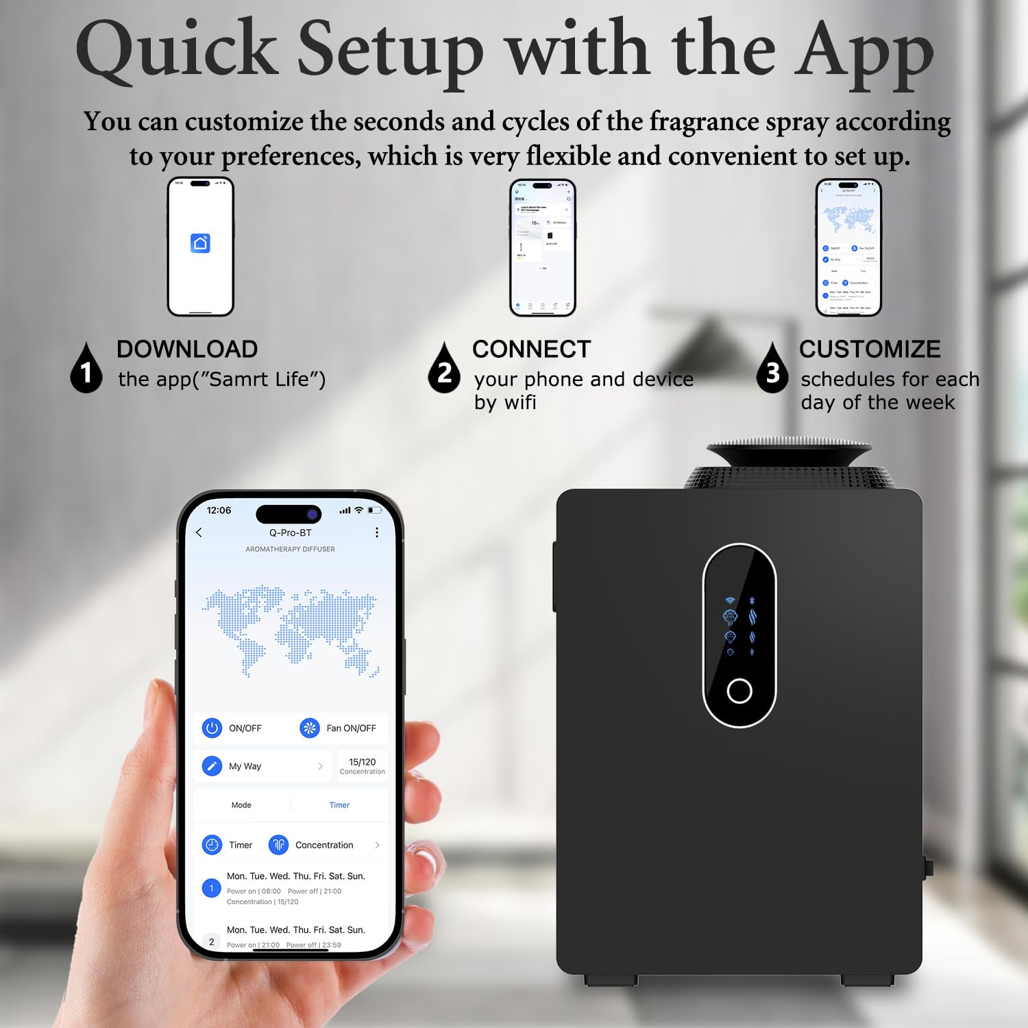 Swuvuxo Scent Diffuser operates quietly for undisturbed work or rest