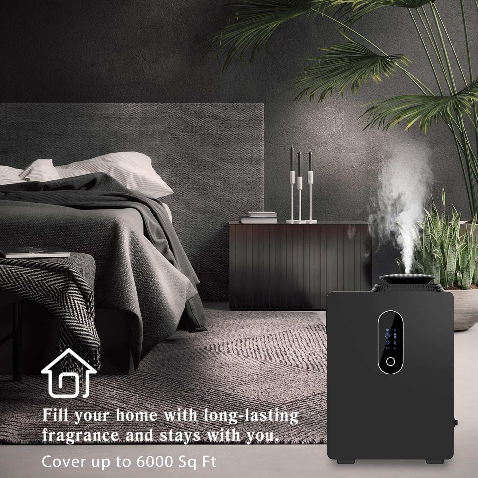 Swuvuxo Scent Diffuser touchscreen panel showing easy on-device control