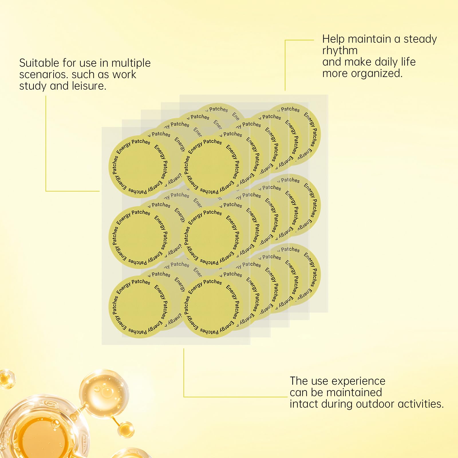SYAUESOZ Energy Patches used during workouts for steady energy.