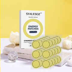 SYAUESOZ Energy Patches packaging highlights a 60-count supply.