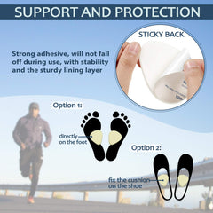 Syhood metatarsal pad thick 1/4-inch cushion absorbs impact for comfort.