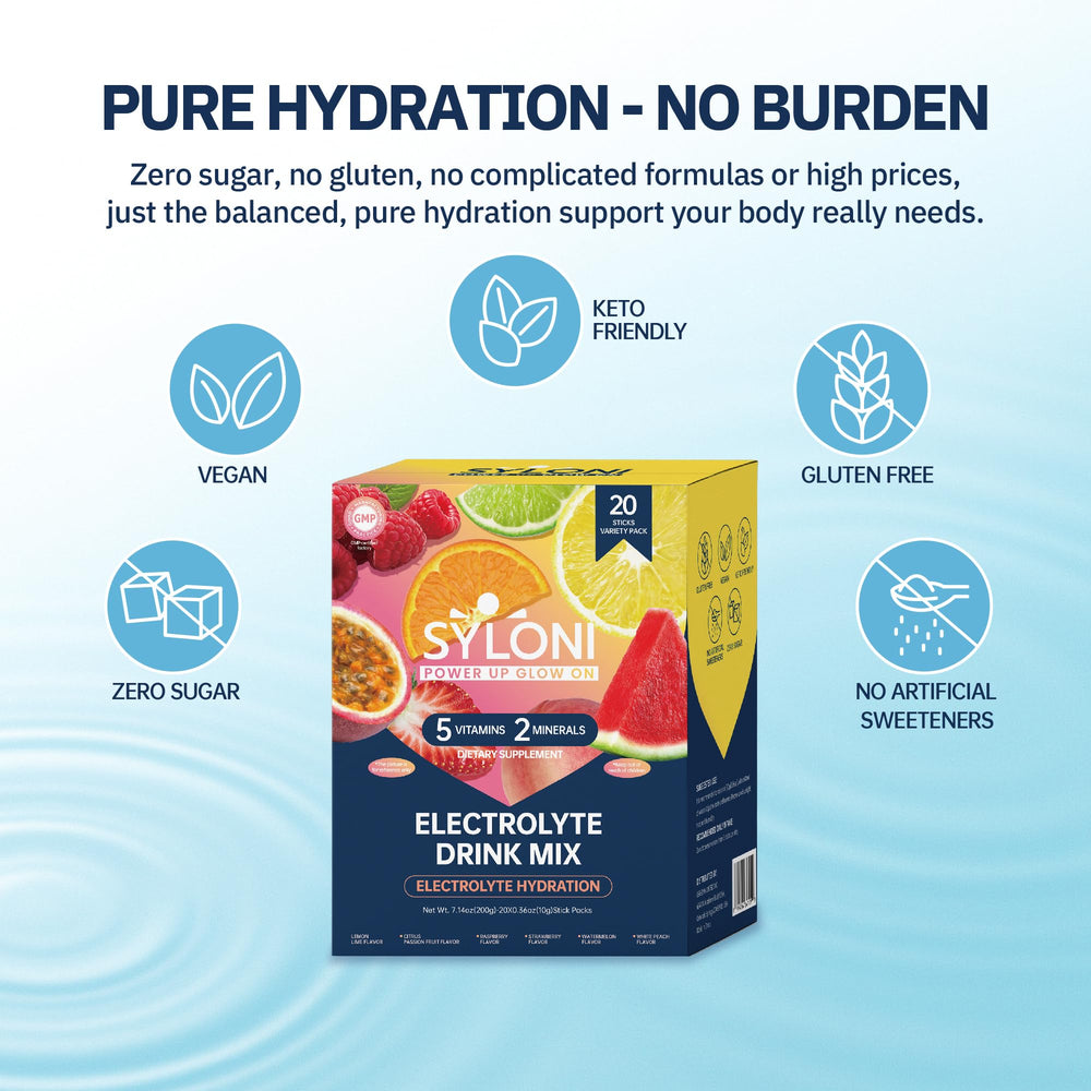 Syloni Electrolytes raspberry sticks flavorful electrolyte hydration