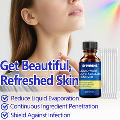 Sylvirene Wart Remover Liquid cotton swab dip demonstrates easy application at home