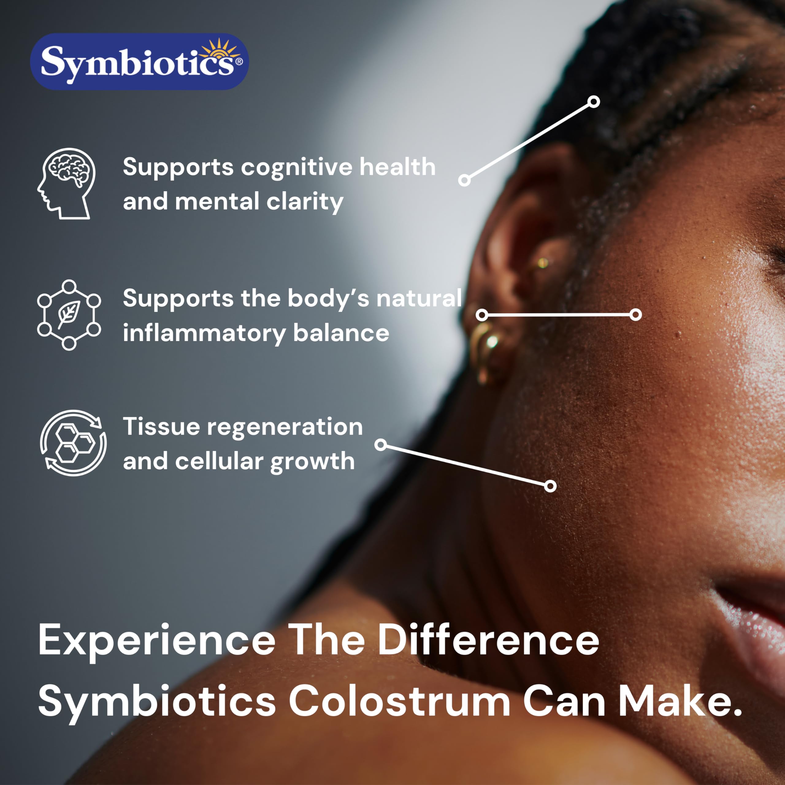 Symbiotics Colostrum Chewables Plus child-snack demonstrates kid-friendly daily nutrition.