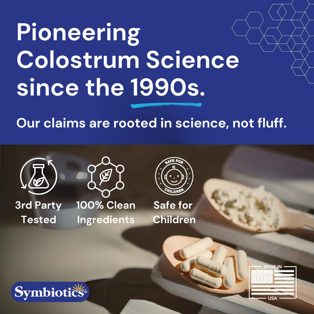 Symbiotics Colostrum Plus dosing chart helps plan intake and recovery routines