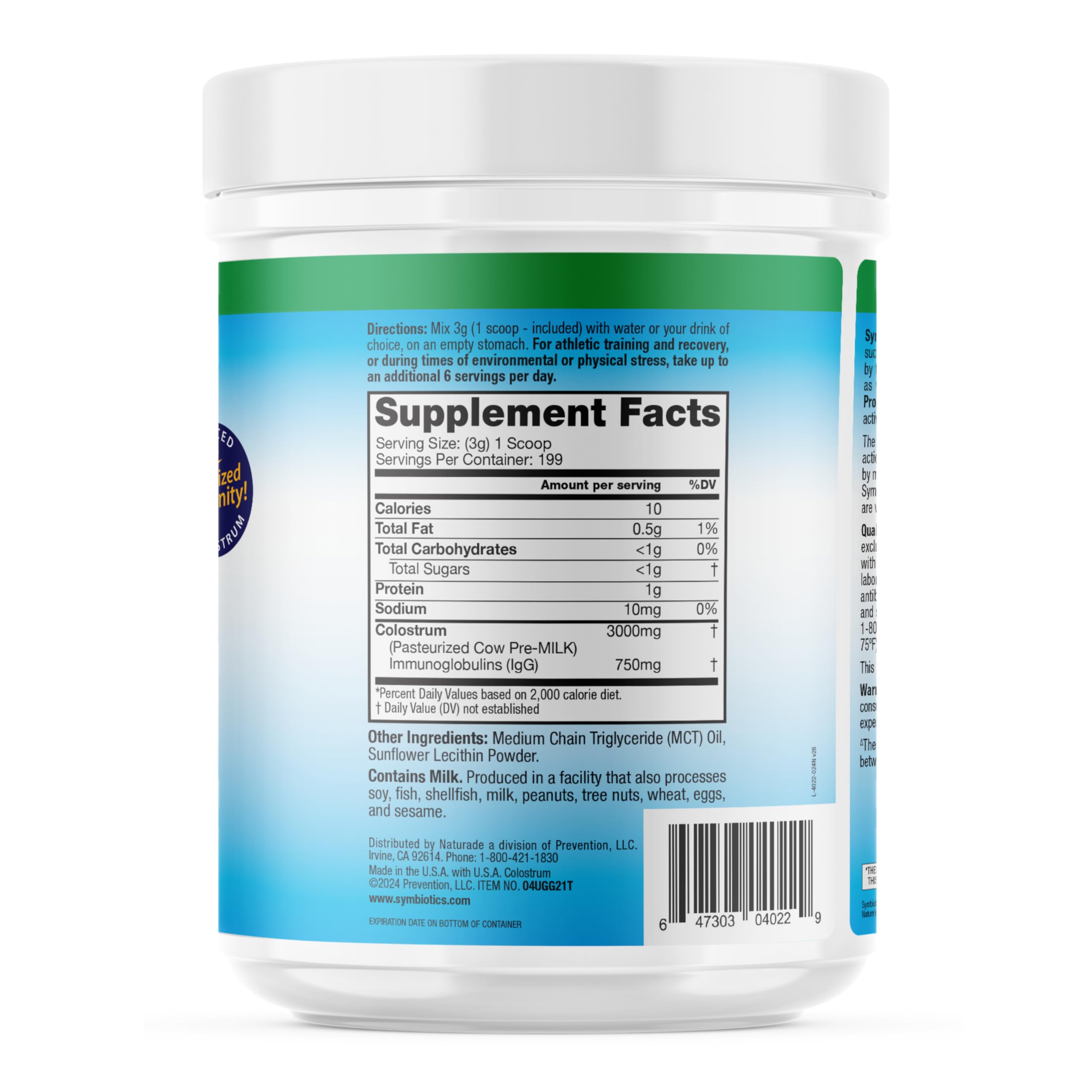 Symbiotics Colostrum Plus Powder supports gut comfort and digestion