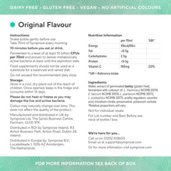 Symprove Original X4 bottle close-up shows premium probiotic formulation.