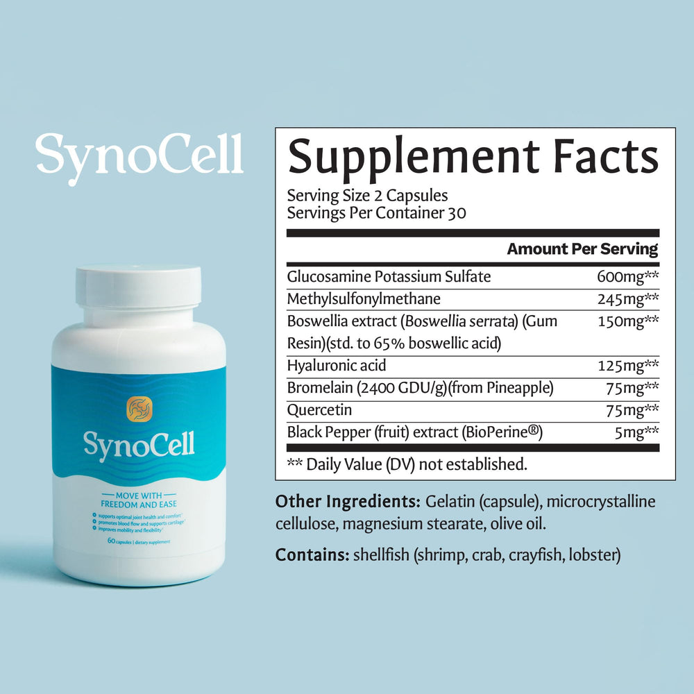 Synocell-inspired athlete movement image suggesting support for active joints