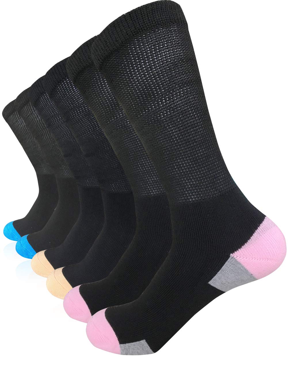 SYOLLAVE calcetines diabeticos deportivos, top ancho para tobillos hinchados y uso diario.