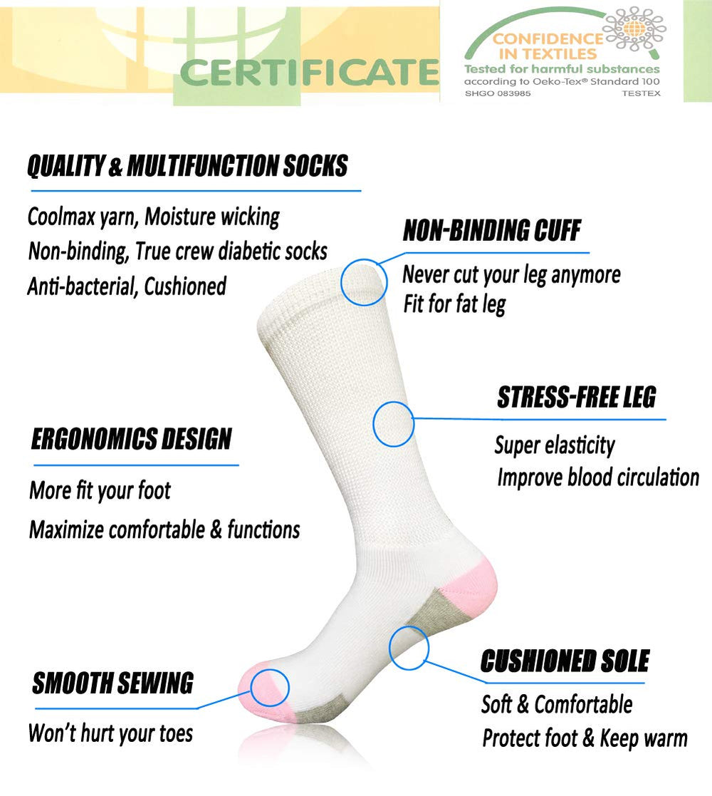 SYOLLAVE diabetic socks with loose-knit design for breathability.